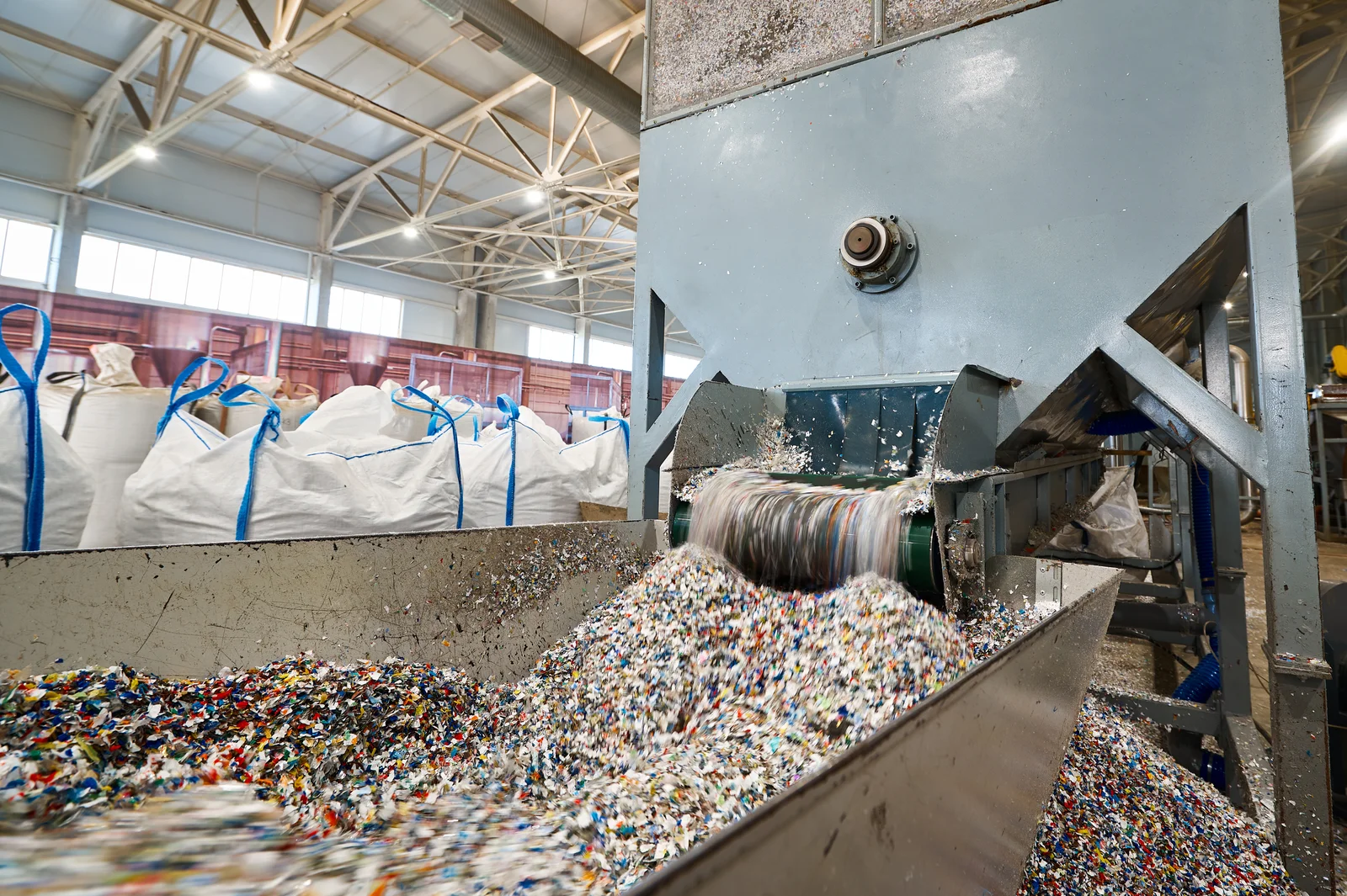 Shredded plastic waste